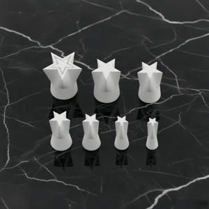 7개입 다양한 크기의 별 패턴이 있는 오각별 클레이 스탬프 - 폴리머 클레이, 왁스, 레진 공예용 플라스틱 | DIY 도예, 스크랩북킹, 왁스 수지 구슬 및 제작용과 호환 | 폴리머 클레이 , 왁스 스탬프용