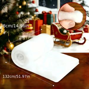 1개 크리스마스 시뮬레이션 눈 카펫, 벽난로 장식 특수, 푹신한 눈, 크리스마스 마을 풍경, 겨울 동화 테이블 러너, 파티 장식 할로윈