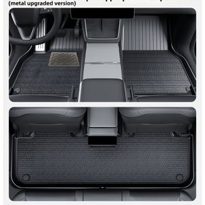 Tesla Model Y /스탠다드 풀 차량 전용 TPE 주입 일체형 두꺼운 풋 매트 업그레이드 운전석 메탈 페달 서라운드 높이 조절 먼지 방지 사이드 누출 방지 주입 공예 초고급 3/6개 세트 차량용 바닥 매트