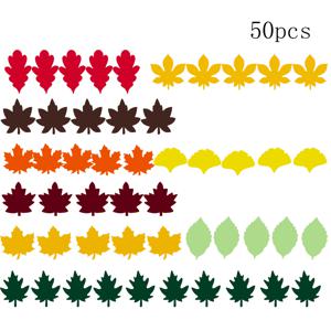 50팩 단풍잎 메시지 카드 (빨강, 주황, 노랑, 초록, 갈색) - 생일 파티, 명절, 가족 행사용 파티 장식, 스티커, 메시지 노트, 소원 벽, 편지지, 실내 장식 등 다용도로 사용 가능