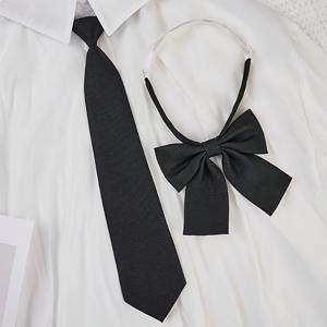 2개 팩 2개 여성용 신축성 있는 끈 타이와 리본 - 묶을 필요 없는 나비 넥타이 칼라, 교복용, 단색 넥타이, 빠르게 조절 가능한 신축성 있는 나비 넥타이 크리스마스 선물