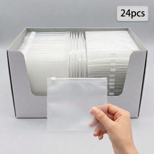 24개 재사용 가능한 주얼리 보관 파우치, 3.9×4.7인치 반투명 지퍼 파우치, 방진 정리 가방, 다양한 소품용, 다기능 휴대용 여행용 보관 파우치