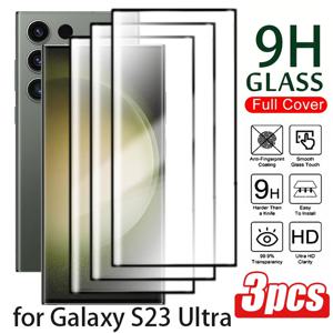 삼성 갤럭시 S21/S22/S23 울트라 5G/노트10+/노트20 울트라용 강화유리 화면 보호필름 3개 세트, 3D 곡면 디자인, 9H 경도, 고감도 터치, 기포 없는 설치, 휴대폰 미포함