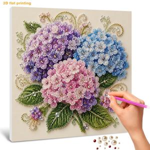 2D 평면 프린팅 DIY 진주 아트 페인팅 키트, 구슬 부케 페인팅 세트, 인쇄된 둥근 진주, 반짝이는 보석, 선명한 심볼, 여분의 진주가 포함된 풀세트 도구, 다양한 사이즈 선택 가능: 20x20cm, 25x25cm, 30x30cm, 할로윈과 크리스마스를 위한 창의적인 핸드메이드 선물, 크리스마스 장식 용품, 2D 평면