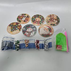 6개 크리스마스 진주 페인팅 세트, 아크릴 장식, 라인스톤 아트, 축제 트리 장식, 6가지 축제 디자인, 펜던트 스타일