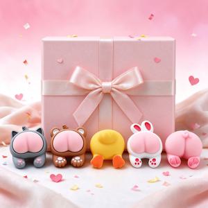 16개 귀엽고 매력적인 만화 스타일 자동차 장식 세트 (장식 16개 + 무료 스티커 16개 포함), 귀여운 작은 동물 엉덩이 모양. 센터 콘솔 장식, 휴대폰 케이스 장식 또는 다용도 장식으로 사용 가능. 부드럽고 사랑스러우며 스티커가 포함되어 있습니다. 크기를 참고하세요