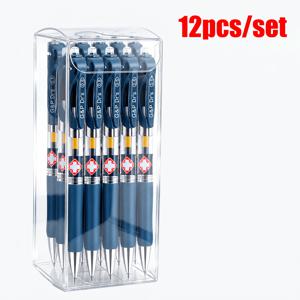 12개/세트 자동 개폐형 중성 젤 펜 0.5mm 가는 팁 파란색 잉크 클릭 펜 부드러운 필기감 병원 작업 간호 학교 학습 클리닉 일상적인 기록용, 의료 근로자 학생 사무실 관리자/볼펜을 위한 범용 문구류
