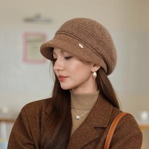 1개 야구 모자, 간편한 작은 라벨 올매치 부드러운 빈티지 남녀 가을 겨울 중년 엄마 따뜻한 방한 플리스 두꺼운, 야외 레저, 스포츠 쇼핑, 스키, 겨울 나들이, 크리스마스