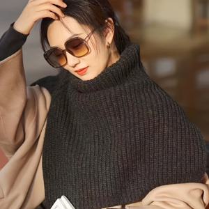 일본 및 한국 스위트 스타일 패션 하이스트리트 트렌디한 기질 가을/겨울 따뜻한 스플릿 숄, 우아한 하프 하이넥 부드럽고 푹신한 다용도 풀오버 스카프 숄 크리스마스 선물, 크리스마스 색상
