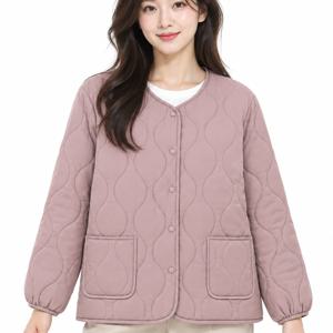 파라고나 여성 어니언 퀼팅 넥리스 패딩 자켓