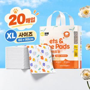 1초 순간흡수 플라워 패턴 강아지 배변패드, 예쁜 꽃무늬 디자인·빠른 흡수·강력 흡수력·샘 방지 방수 바닥면·냄새 케어, 일회용 반려동물 소변패드, 강아지 고양이 공용 배변훈련 패드, 실내 위생관리용