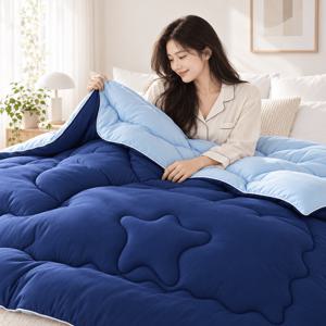 겨울 온도조절 구스다운 이불, 침실 필수 인기 신상 도톰한 보온 차렵이불, 폭신하고 가벼운 딥슬립 수면 침구, 호텔식 겨울 이불