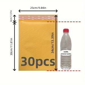 30개입, 크라프트 버블 백, 두꺼운 크라프트 버블 봉투 백, 우편 배달 백, 충격 방지, 주얼리, 화장품, 의류 및 기타 우편 택배에 적합