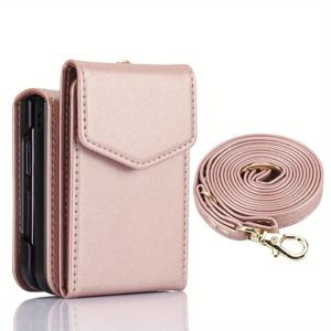 휴대폰 케이스 - 삼성 갤럭시 Z 플립 7 FE 6 5 4 3 5G용 바디 폰 케이스 인조 가죽 지갑 카드 슬롯 RFID 차단 여성용 휴대폰 가방 커버