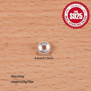 50개/팩 S925 스털링 실버 스페이서 비즈 UFO 비즈 루스 비즈 주얼리 액세서리 DIY 팔찌 목걸이 발찌 스페이서 비딩 소재