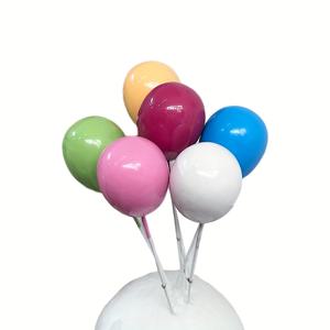 6개 풍선 케이크 토퍼 – 생일 케이크, 웨딩 디저트, 파티 축하 행사를 위한 완벽한 미니 장식 – 특별한 날, 할로윈, 크리스마스를 위한 생생하고 축제 분위기의 케이크 장식