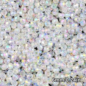1000개 6mm 무광 AB 컬러시프트 아크릴 오벌 비즈 - 루스 스페이서 비즈, 주얼리 만들기용, DIY 공예품, 팔찌, 목걸이, 귀걸이 및 액세서리용 | 품질 좋은 공예 비즈