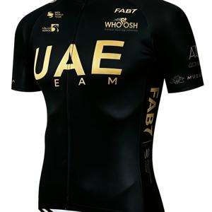 새로운 UAE 블랙 아웃도어 산악 자전거 반팔 사이클링 저지 남성용, 여름 통기성 빠른 사이클링 상의, 도로 스포츠 의류, 팀 라이딩 장비, 신딩 방향 악취 방지 비교 가능