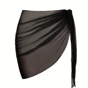 여성용 솔리드 컬러 비치 드레스, 온천 수영 여름 비치웨어, 여성 드레스, 비치 휴가 스타일, 섹시 핏 솔리드 컬러 시폰 드레스