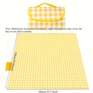 1pc Heavy-Duty Cheered Outdoor Picnic Blanket - Foldable & Washable Outdoor Mat, & White Cheerboard Pattern for Camping, Beach, Picnics, Hiking