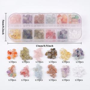 120개 5-8mm 불규칙한 부서진 돌 천연석 DIY 비즈 조합 상자, 주얼리 DIY 목걸이 팔찌 귀걸이 아트 액세서리 장식용 비즈 여름 해변 휴가 창의적인 휴일 선물 생일 선물 DIY 수공예, 주얼리 장식