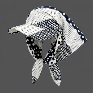 네이처 디자인 블랙 앤 화이트 물방울 무늬 패치워크 선햇, 한국 스타일 여성용 캡, 풀 커버리지, 해변, 수영장, 여행 및 사진 촬영에 적합한 야외 그늘막. 통근, 쇼핑 및 학교에 다용도로 사용 가능