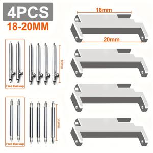 4개 18-20mm 20-22mm 22-22mm 시계 스트랩 커넥터, 삼성 7 6 5 4 액티브 2 기어 S3 퀵 릴리즈 핀 어댑터, 화웨이 3 4 5 프로, 아마즈핏 GTR 워치 밴드 스프링 바 액세서리