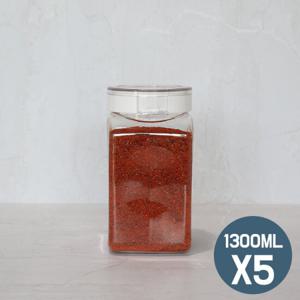 원터치 냉장고수납용기 사각 1300ml 5개