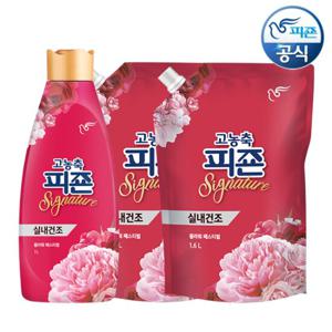 피죤 섬유유연제 시그니처 플라워페스티벌 1L용기+1.6L 리필x2개