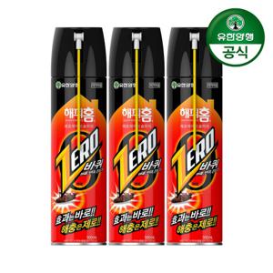 해피홈 바퀴벌레 살충제 제로바퀴 에어로솔 500ml 3개