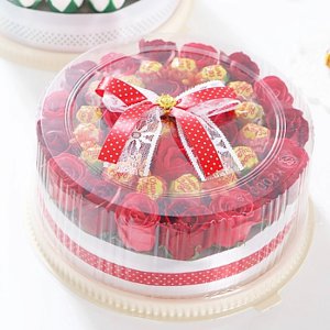 비누꽃케이크 화이트데이 기념일 사탕 선물 원형케익 레드