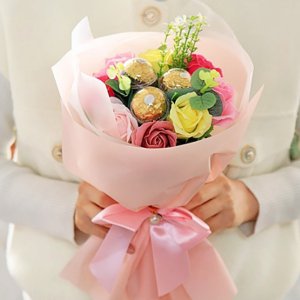 비누꽃다발 발렌타인 화이트데이 졸업식 발표회 특이한 꽃다발 핑크