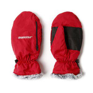 여자 겨울 방한 방수 장갑 핫팩 벙어리털장갑 레드