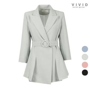 VIVID 여성 여름 테일러드 벨트 자켓