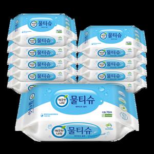 [리필형] 깨끗한나라 페퍼민트 물티슈 (70매X10팩)