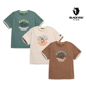  롯데백화점   블랙야크키즈  아동공용 여름티셔츠(아머드사우루스빈티지OV티셔츠)