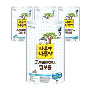 미래생활 나무야나무야 점보롤 300m x 4롤 x 4팩