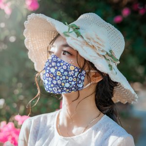 사계절 패션 메쉬 편안한 면 꽃 마스크