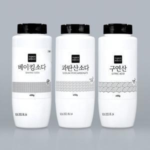 [체험특가] 과탄산소다+구연산+베이킹소다 450g 3종세트