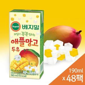 베지밀 과일이 꼭꼭 씹히는 애플망고 두유 190mlx48팩