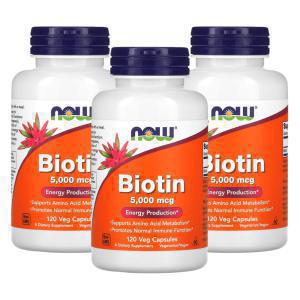 나우푸드 비오틴 5000mcg 120캡슐 3개 Biotin