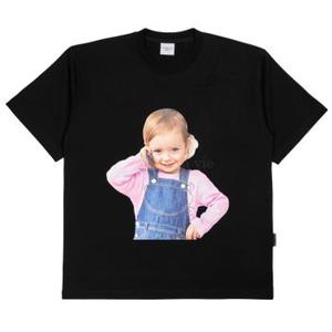 [아크메드라비] BABY FACE TELEPHONE GIRL SHORT SLEEVE T-SHIRT BLACK - BF전화소녀