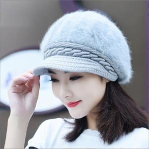 울100% 앙고라 보아캡 여성 겨울 털 따뜻한 모자