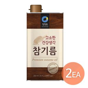 청정원 고소한 건강생각 참기름 350ml x 2개