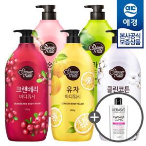 [애경]샤워메이트 내추럴 바디워시 1.2kg x2개 +샴푸180ml 증정