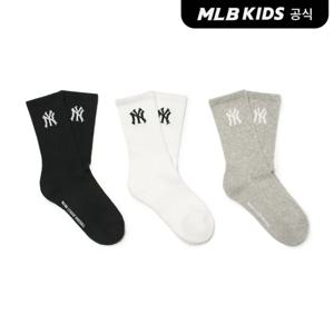 [MLB키즈]24N 파일조직 일대일 양말 세트 NY (Black)