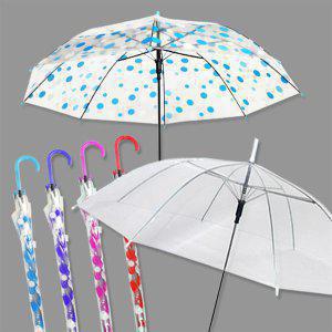 일회용우산 투명 비닐 우산 자동 원터치 투명우산 가벼운 편의점우산 휴대용 도트우산