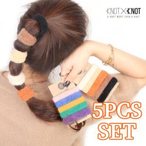 [KNOTXKNOT] 단독 컬러 구성 so sweet 니팅 머리끈 5pcs 세트