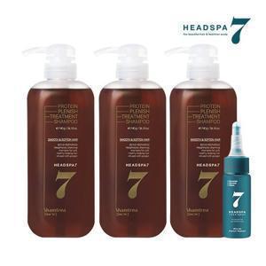 [대용량 1+1+1] 헤드스파7 프로틴 트리트먼트샴푸 740gx3 + 파란눈 35ml