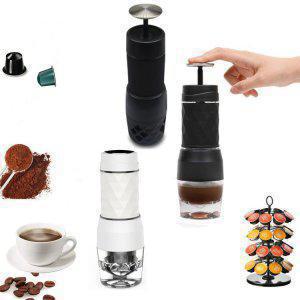 전기가 필요없는 스마트 휴대용 커피 캡슐 머신 가루 커피 및 네스프레소 호환 가능
